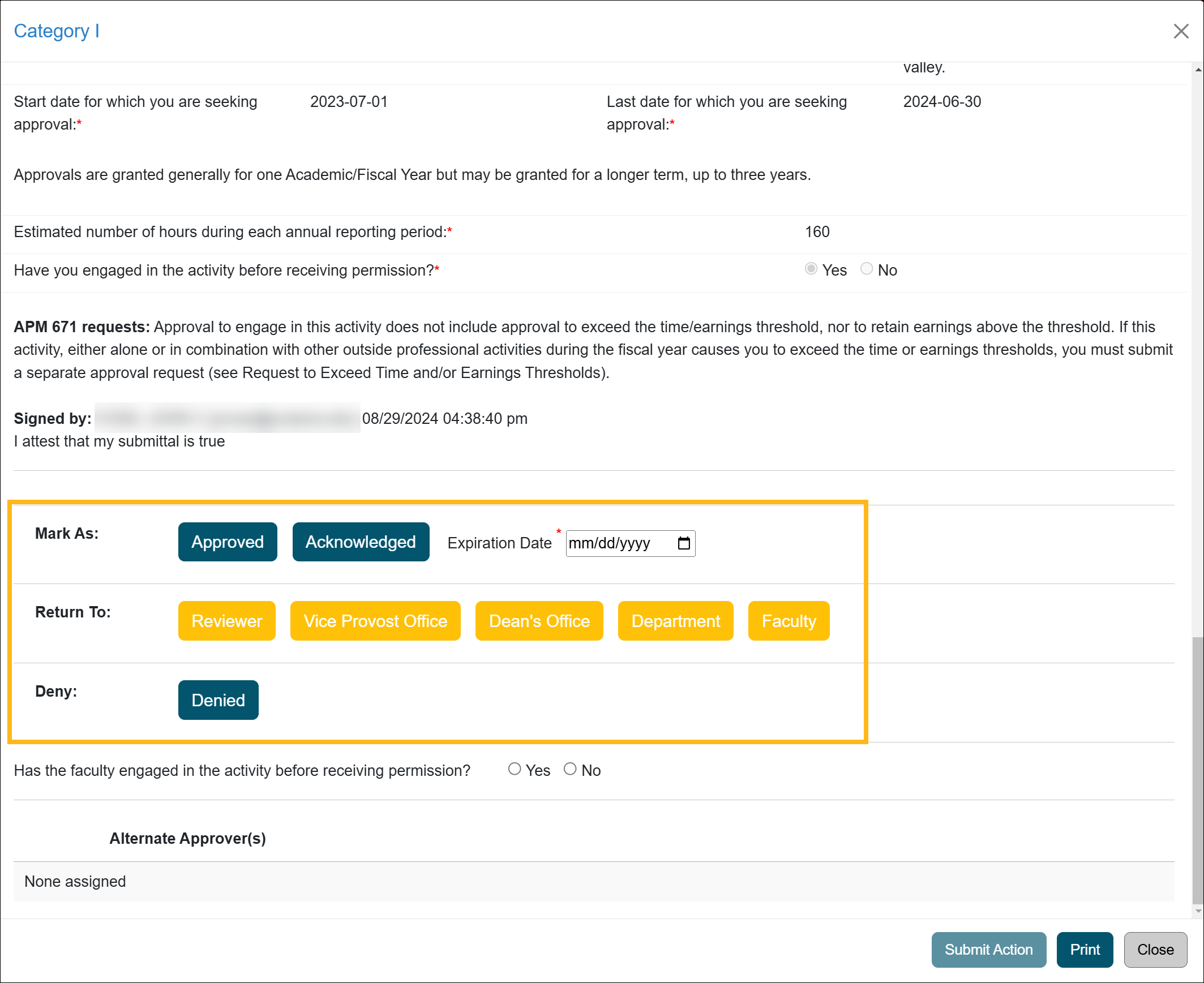 terminal approver page