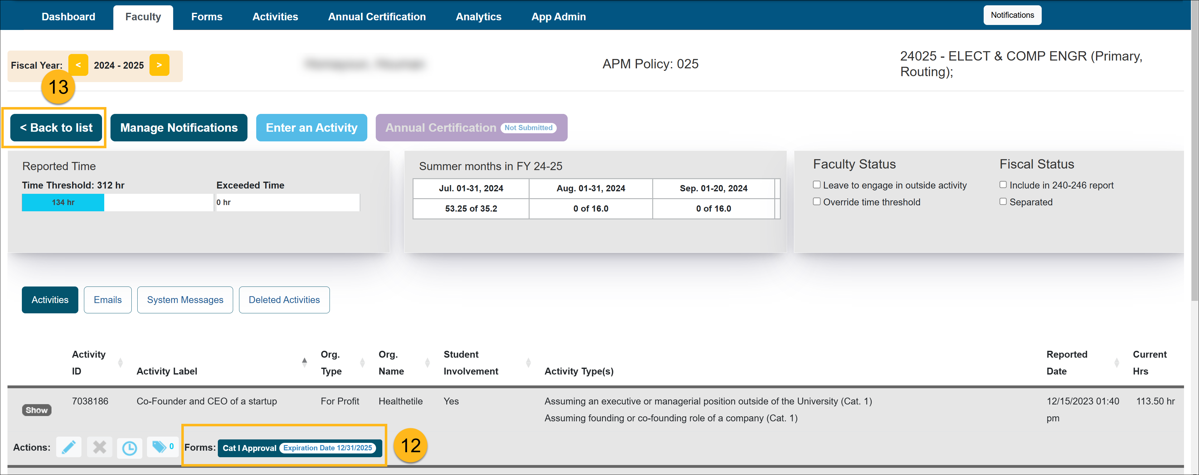 form approval status and details