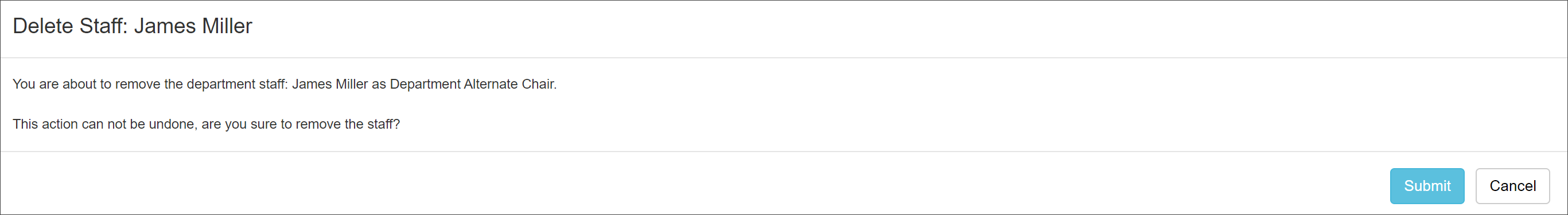 disclaimer before deleting staff member