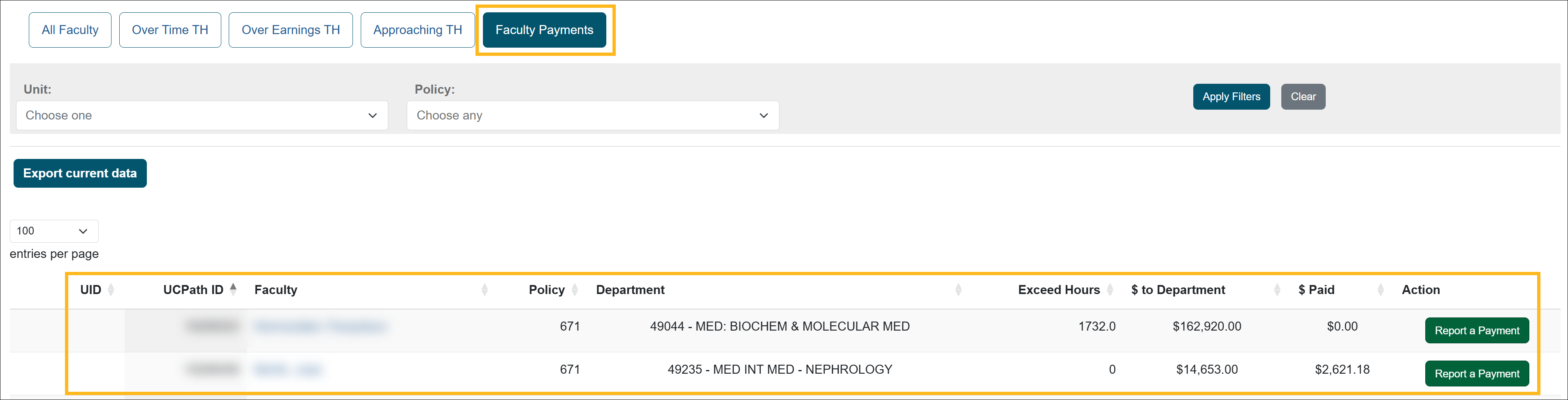 disclaimer when faculty member is close to exceeding their time threshold