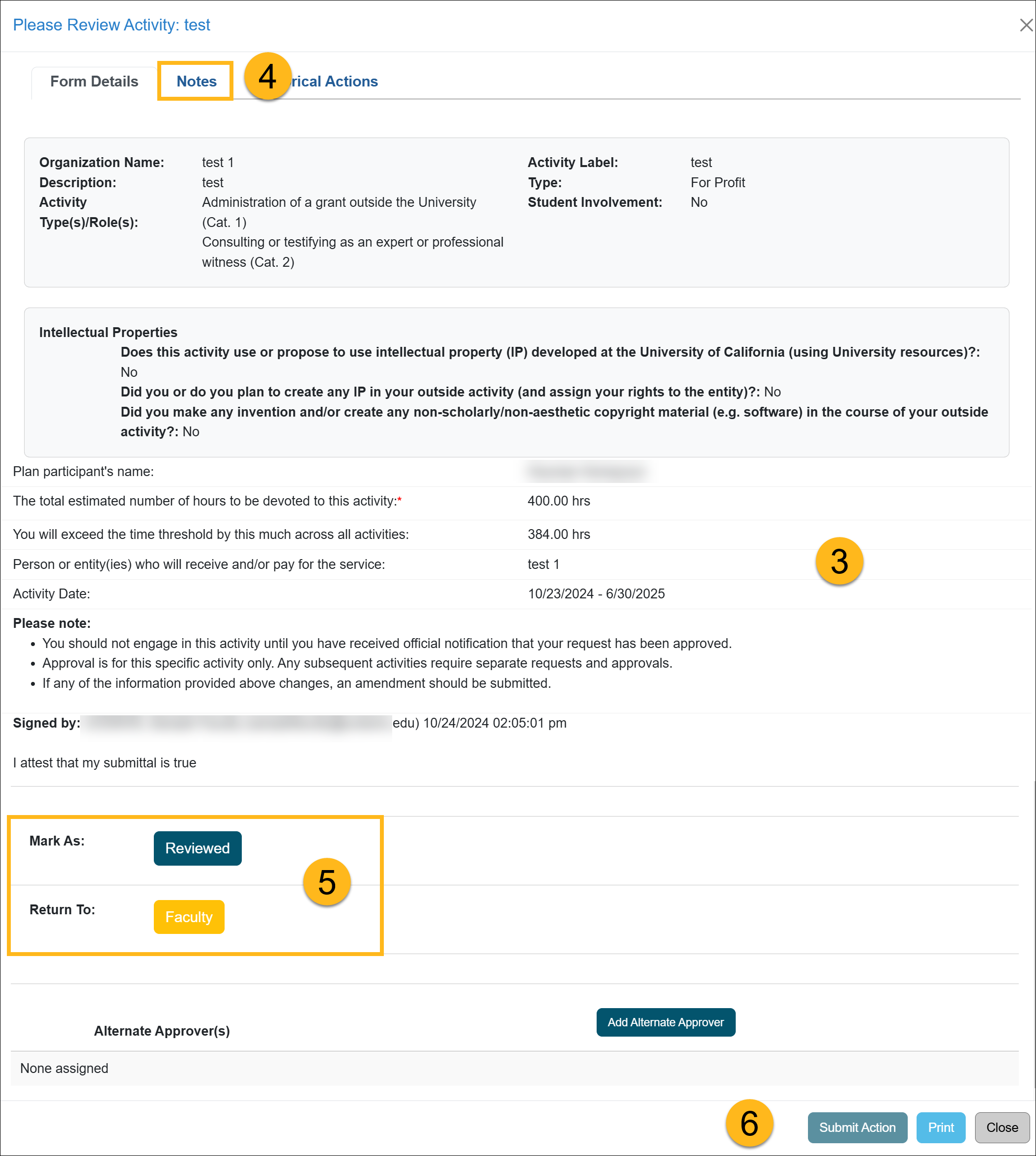 Top half of the category 1 form