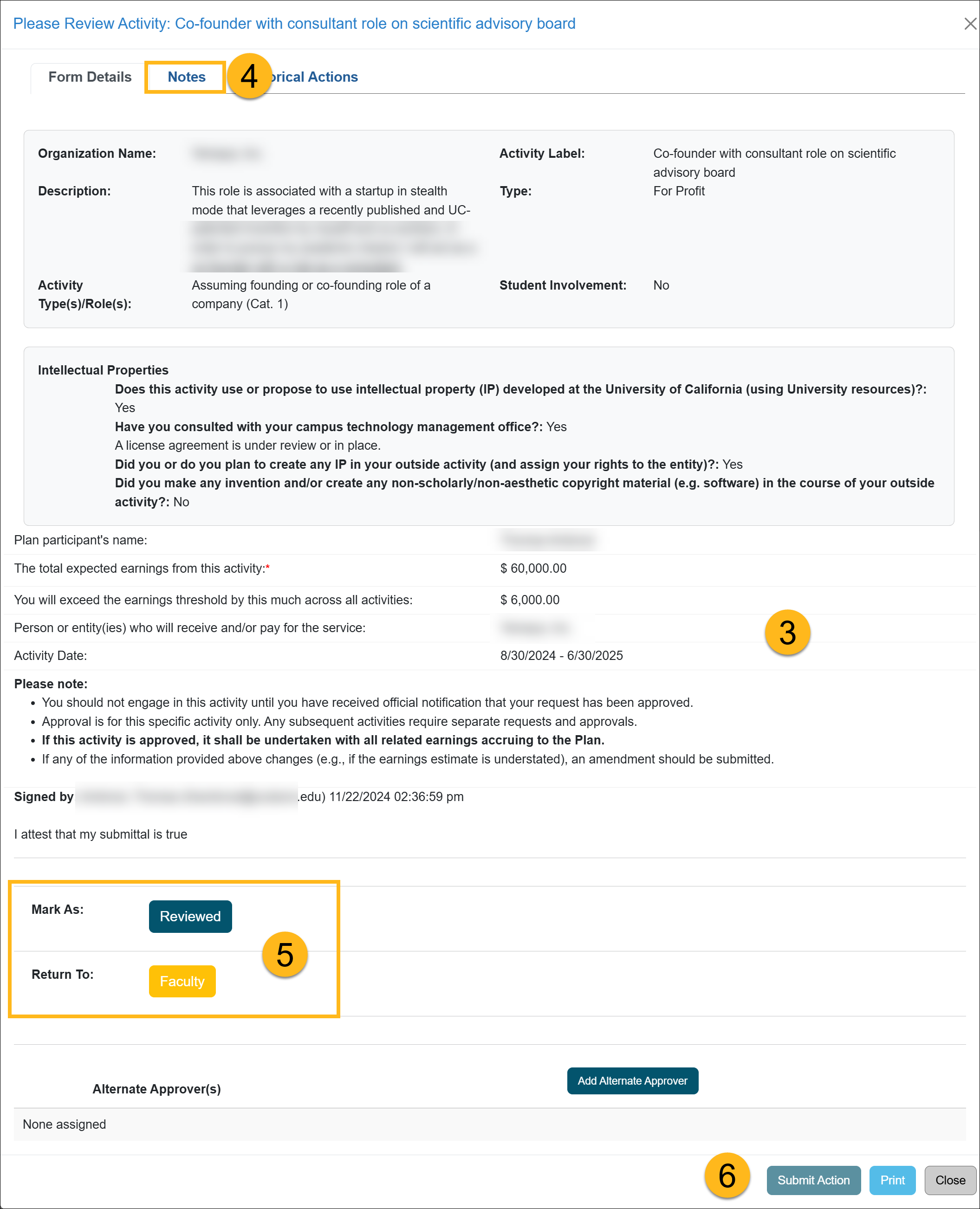 Top half of the category 1 form